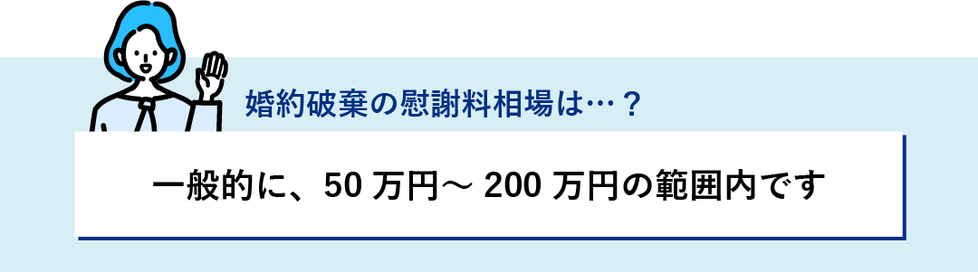 婚約破棄の慰謝料相場は一般的に50～200万円の範囲内です